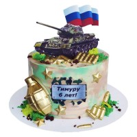 Торт с танком и гранатой №3354