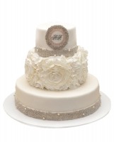 Роскошный свадебный торт с инициалами №874