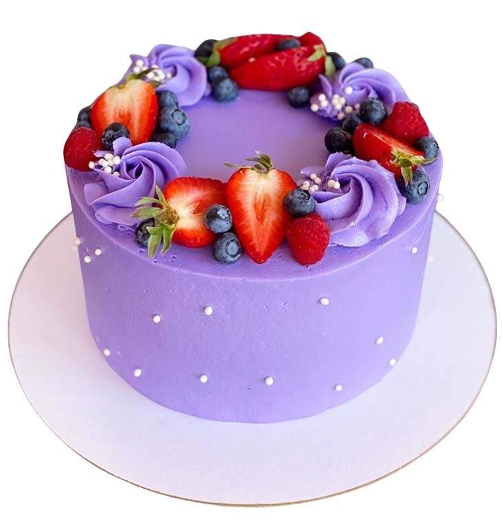 Сиреневый торт с ягодами №2471