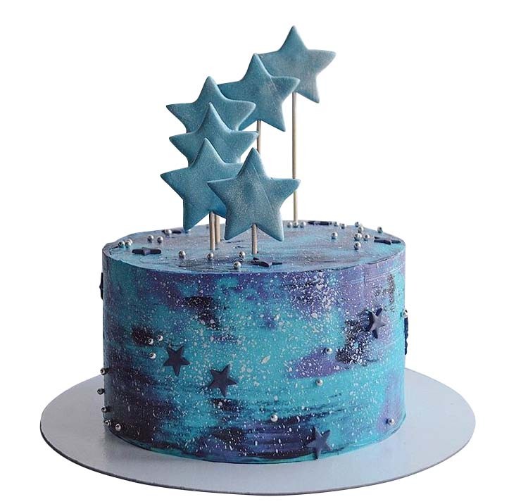 Торт космический с топперами звездами №1526