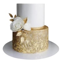 Свадебный торт с золотым ярусом №3691