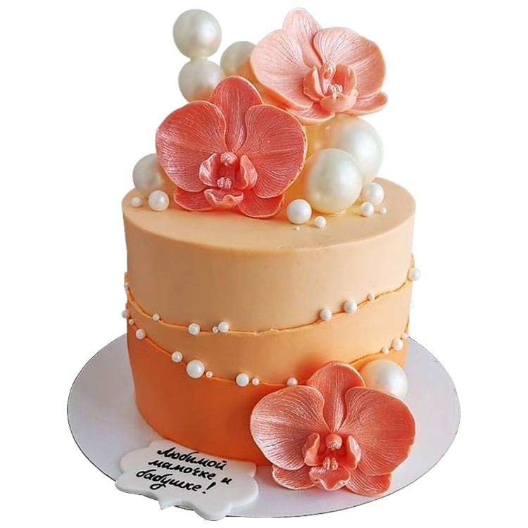 Торт с цветами на день рождения бабушке №2710