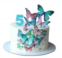 Торт с бабочками для девочки 5 лет №1823