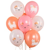Воздушные шарики с довольными мордочками котиков №915