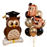 Воздушные шары с фигурами сов на выпускной №1233