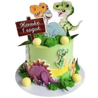 Торт с динозаврами на годик №2901
