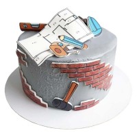 Торт с чертежами для строителя №2619