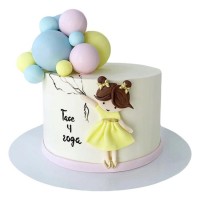 Торт Девочка с разноцветными шариками №3095