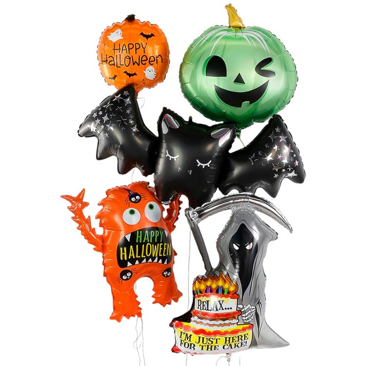 Большой набор воздушных шариков-фигур на Хэллоуин №1121