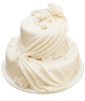 Свадебный торт Белый фатин №1099