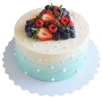 Торт бело-голубой с ягодами №2456