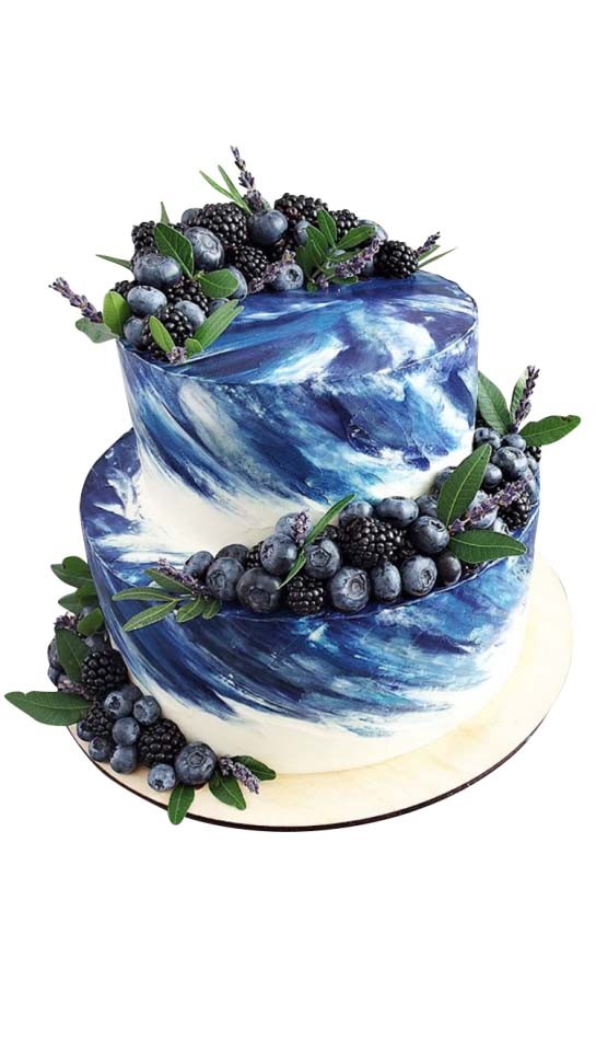 Синий торт с ягодами №1678