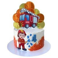 Торт с пожарной машиной на 4 года №3006
