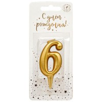 Свеча для торта Цифра 6 от Омский Свечной №68