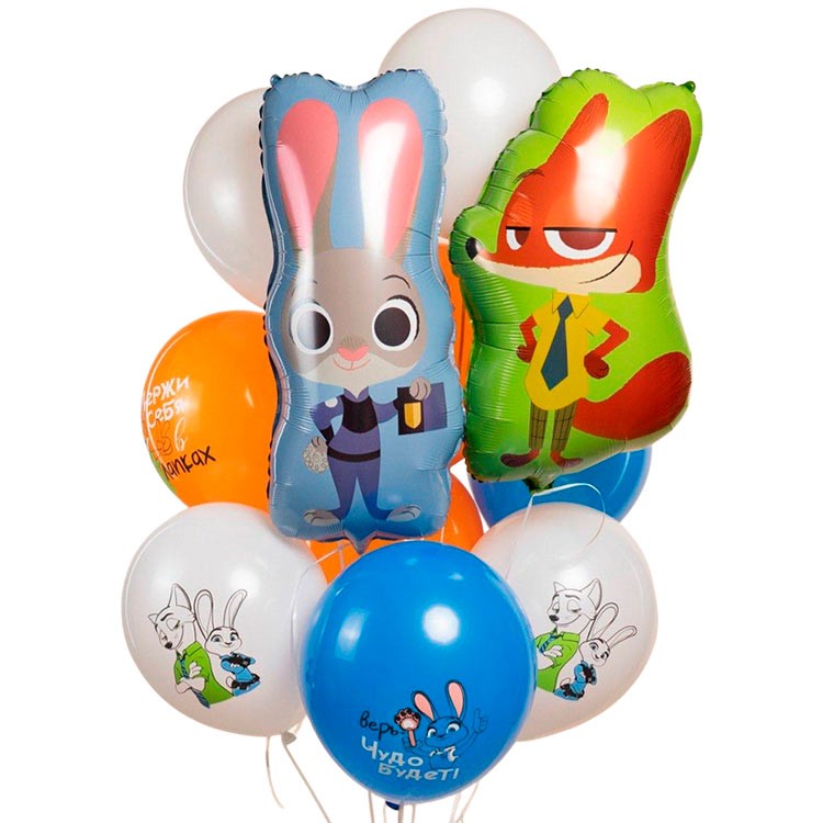 Воздушные шарики с мультяшными героями Зверополис №1235