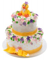 Двухъярусный торт с цыпленком №489
