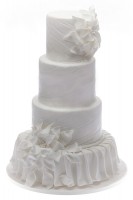 Белоснежный свадебный торт №490