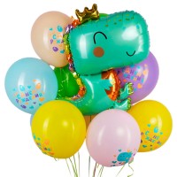 Воздушный шар Динозавр в короне №706