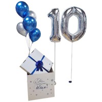 Коробка с шарами для мальчика на 10 лет №298