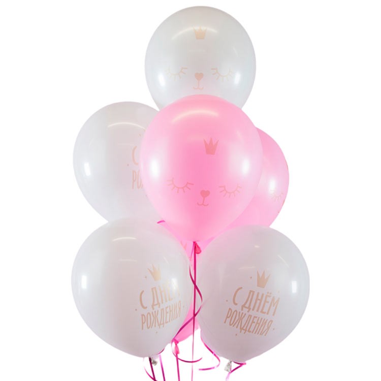 Воздушные шары на день рождения девочке с Короной №705