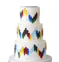 Торт с разноцветными мазками №2469