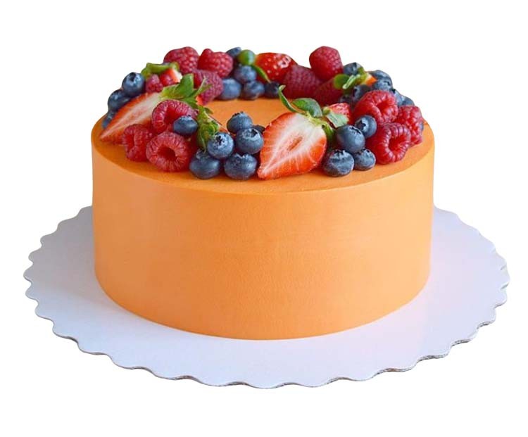 Торт с ягодами оранжевый №2462