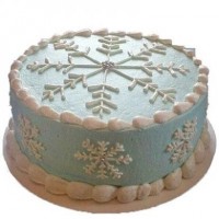 Новогодний торт со снежинкой №425