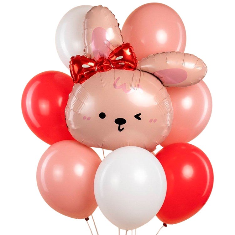 Воздушные шарики с розовой зайкой №1241