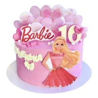 Торт с Барби розовый №3369