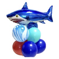 Набор шаров с фольгированной фигурой акулы №286