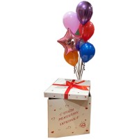 Коробка с шарами С днем рождения, доченька №303