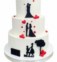 Торт с силуэтами жениха и невесты №1801