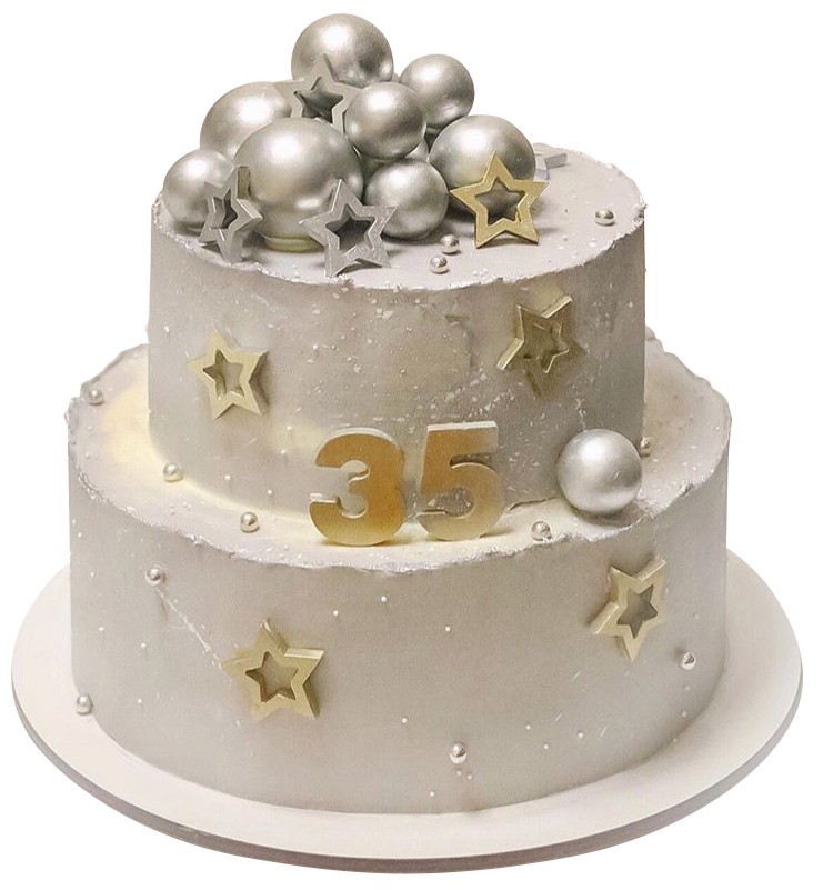 Двухъярусный торт на 35 лет №1765