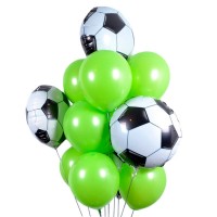 Зеленые воздушные шарики и шары футбольные мячи №485