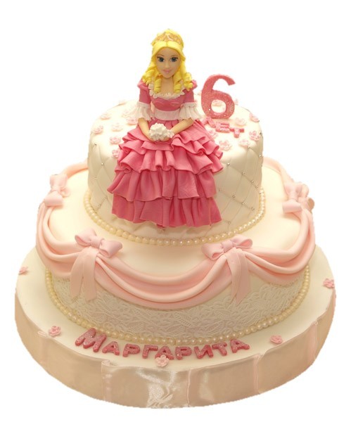 Торт с принцессой для девочки 6 лет №672