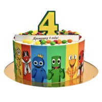 Торт Rainbow Friends на 4 года №3625