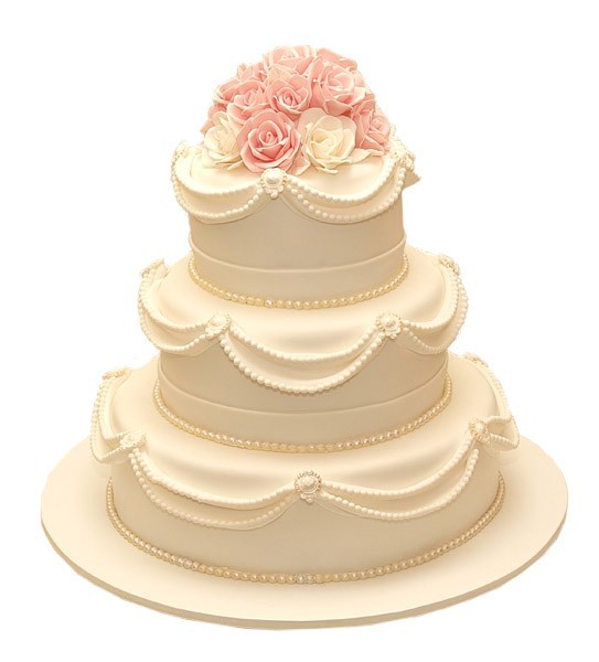 Торт свадебный с цветочками №840
