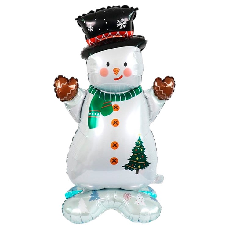 Фигура Снеговика в шляпе – воздушный шарик на Новый год №720