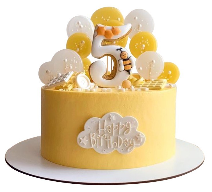 Торт желтый с пчелкой на 5 лет №2051