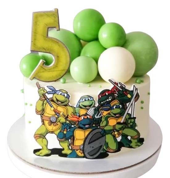Торт с Черепашками Ниндзя на день рождения №2283