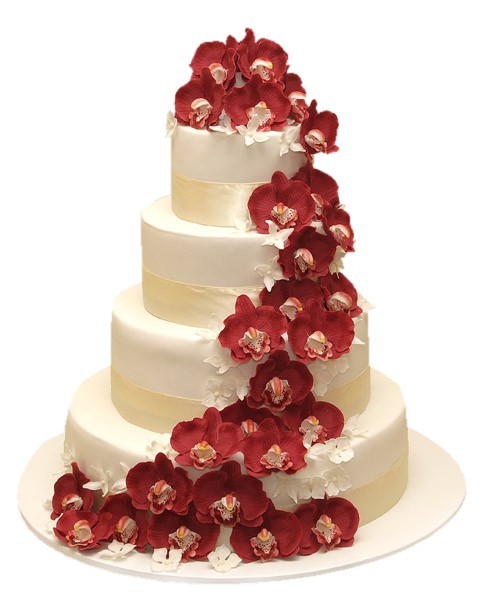Торт свадебный с цветочной композицией №823