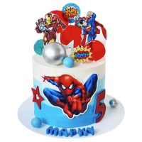 Торт с супергероями на 5 лет №3275