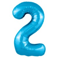 Воздушный шар Цифра 2 голубая фольгированный №693