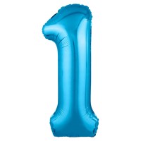 Воздушный шар Цифра 1 голубая №692