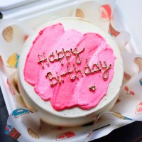 Бенто-торт с золотой надписью Happy Birthday №3982