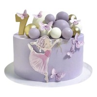Торт с балериной для девочки 7 лет №3113