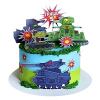 Торт с танками для мультика №3428
