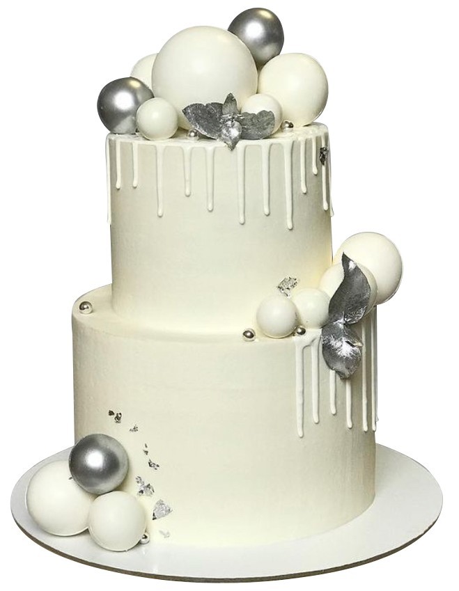 Торт свадебный с шарами №2259