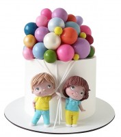 Торт с шариками для 2 детей №1885
