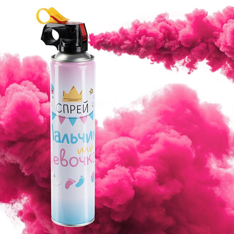 Спрей краска Холи для Гендер Пати, 22-24 сек, Розовый, 450 г